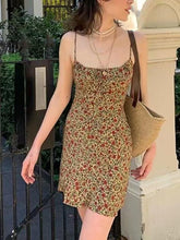Vintage Floral Slip Minikleid